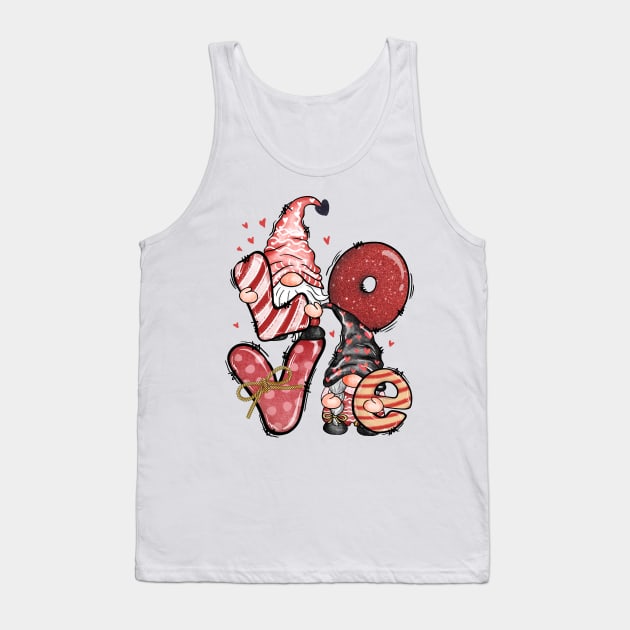 Love Gnome Valentine Heart Tank Top by luxembourgertreatable